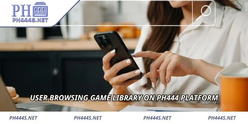 User browsing game library on PH444 platform