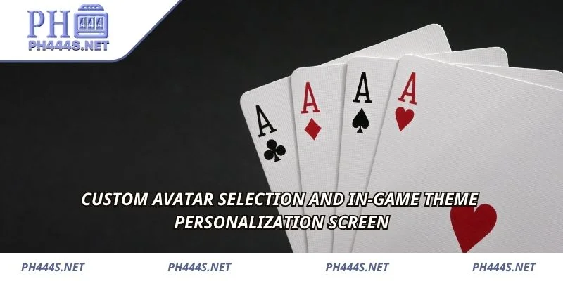 Custom avatar selection and in-game theme personalization screen