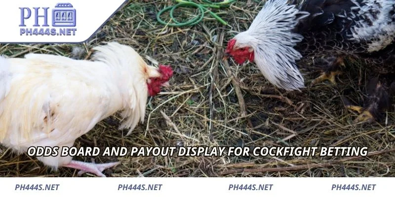 Odds board and payout display for cockfight betting