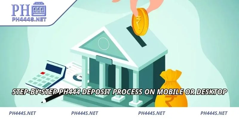 Step-by-step PH444 deposit process on mobile or desktop