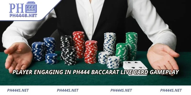 Player engaging in PH444 Baccarat live card gameplay