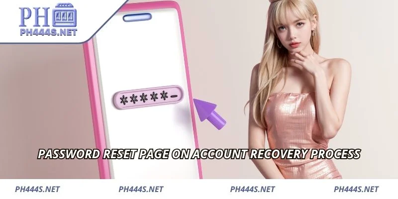 Password reset page on account recovery process