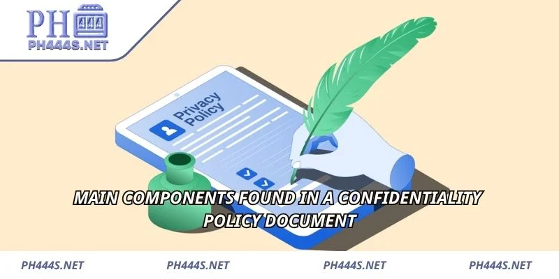 Main components found in a confidentiality policy document