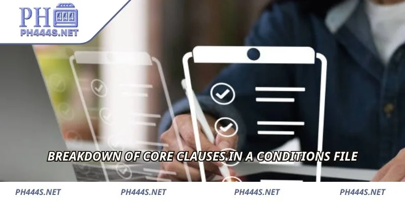 Breakdown of core clauses in a conditions file