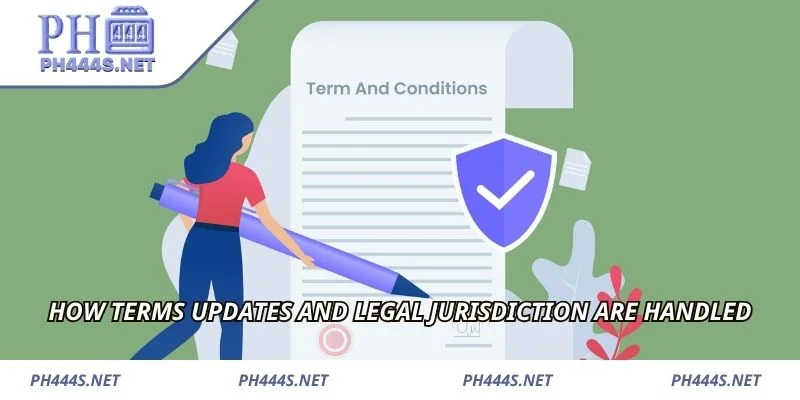 How terms updates and legal jurisdiction are handled